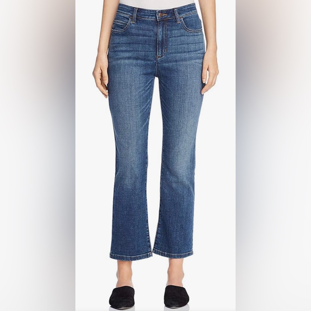 EILEEN FISHER HIGH WAIST ANKLE BOOTCUT JEANS COLOR INDIGO AGIND 14 NWT COTTON